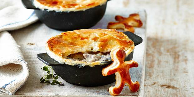 Leftover roast pork and mushroom pot pies