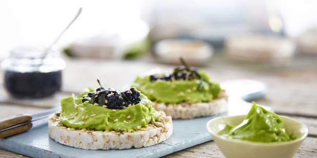 Wasabi avocado and caviar