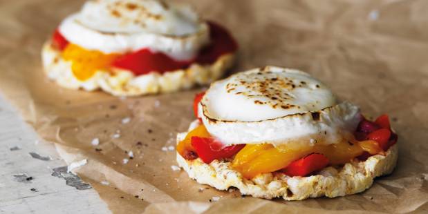Grilled goat’s cheese and roasted peppers