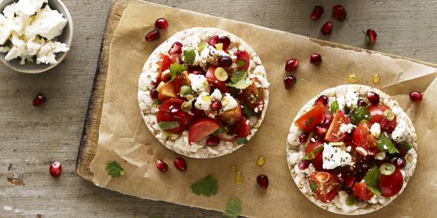 Tomato, pomegranate & feta makes everything better