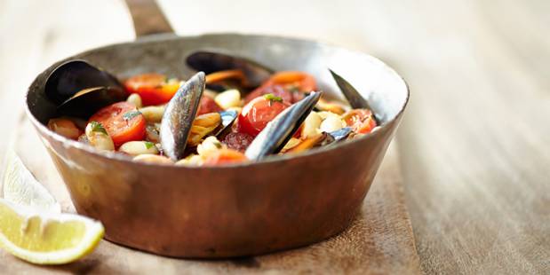 Spanish bean, mussel and chorizo stew